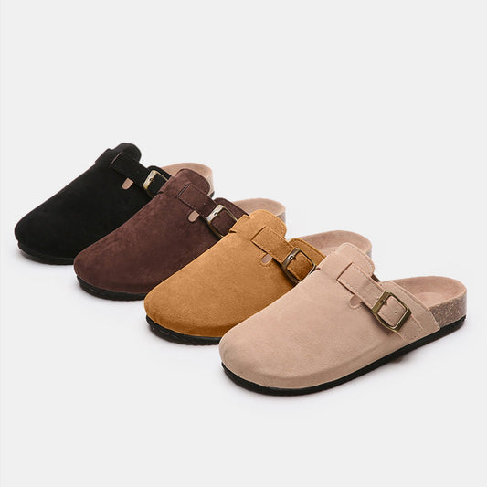 Suede Closed Toe Buckle Slide - JDrop.Shop