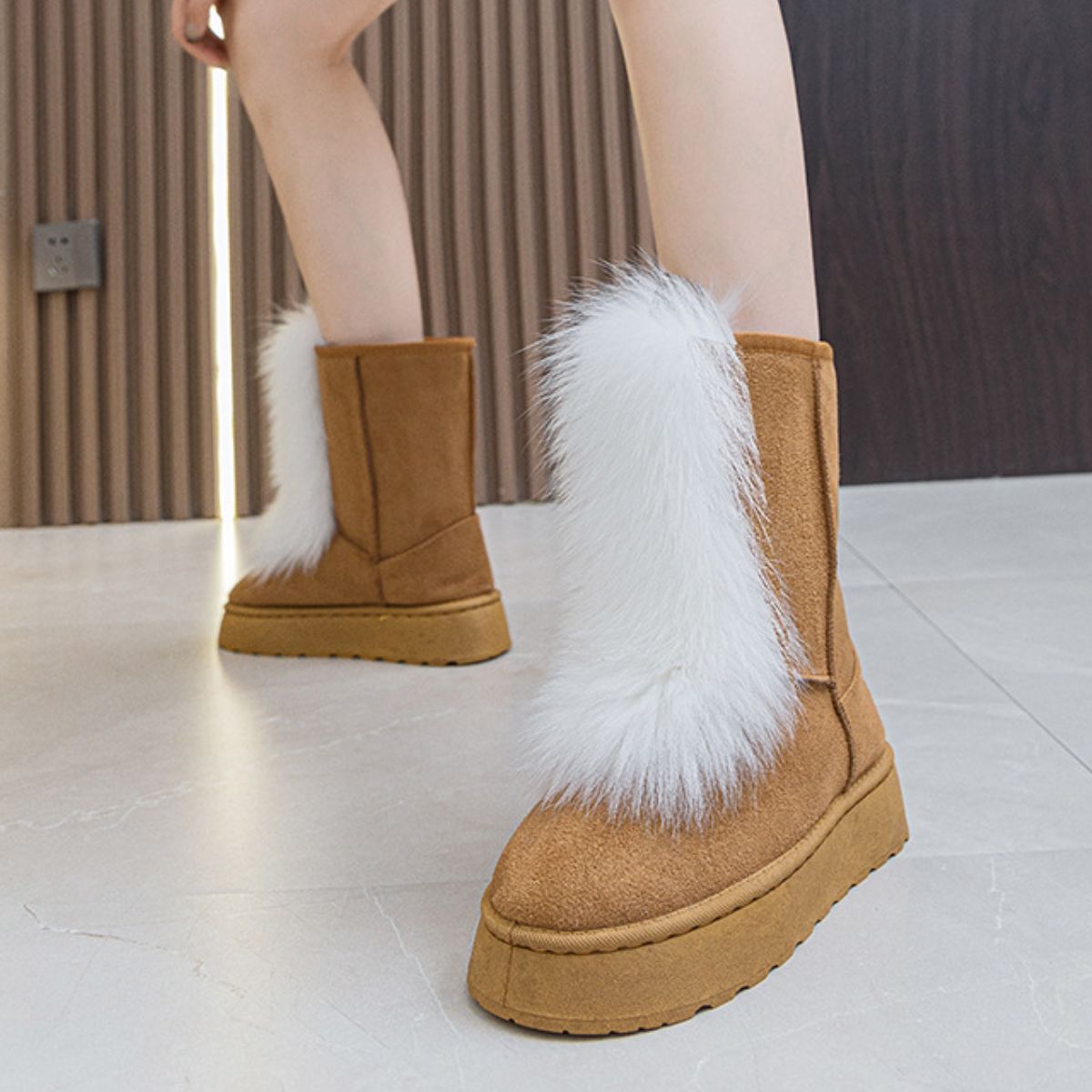 Thermal Suede Platform Boots - JDrop.Shop