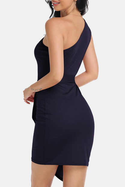 Tie Front One-Shoulder Sleeveless Dress - JDrop.Shop