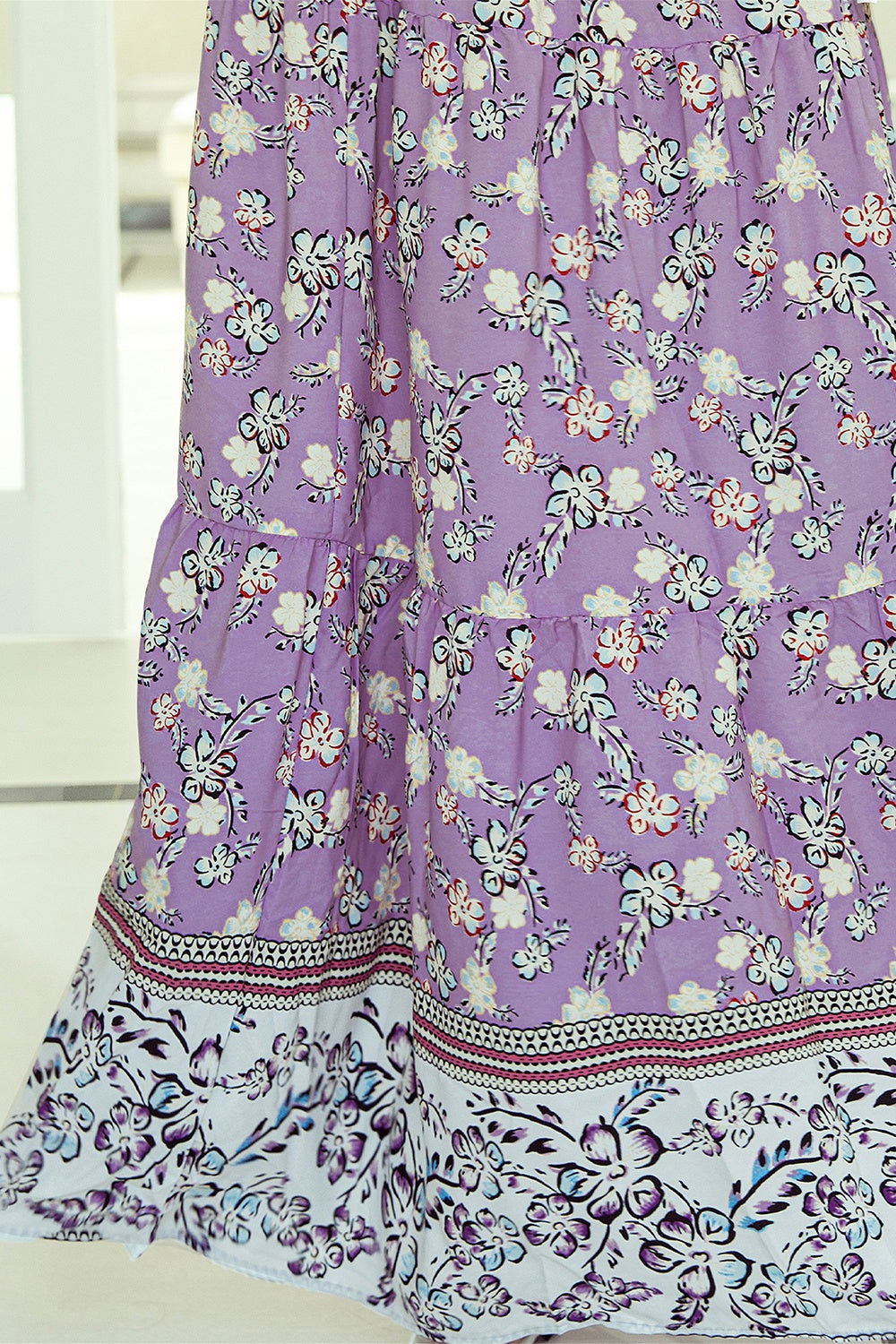 Tiered Printed Elastic Waist Skirt - JDrop.Shop