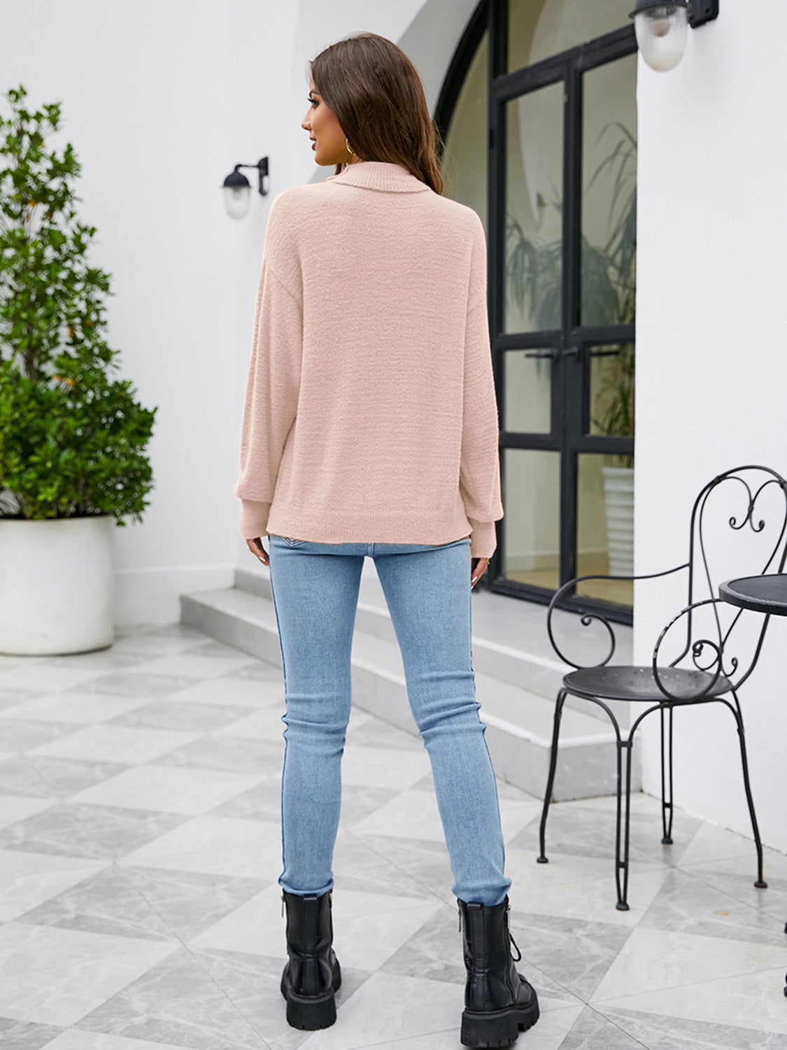 Turtleneck Dropped Shoulder Sweater - JDrop.Shop