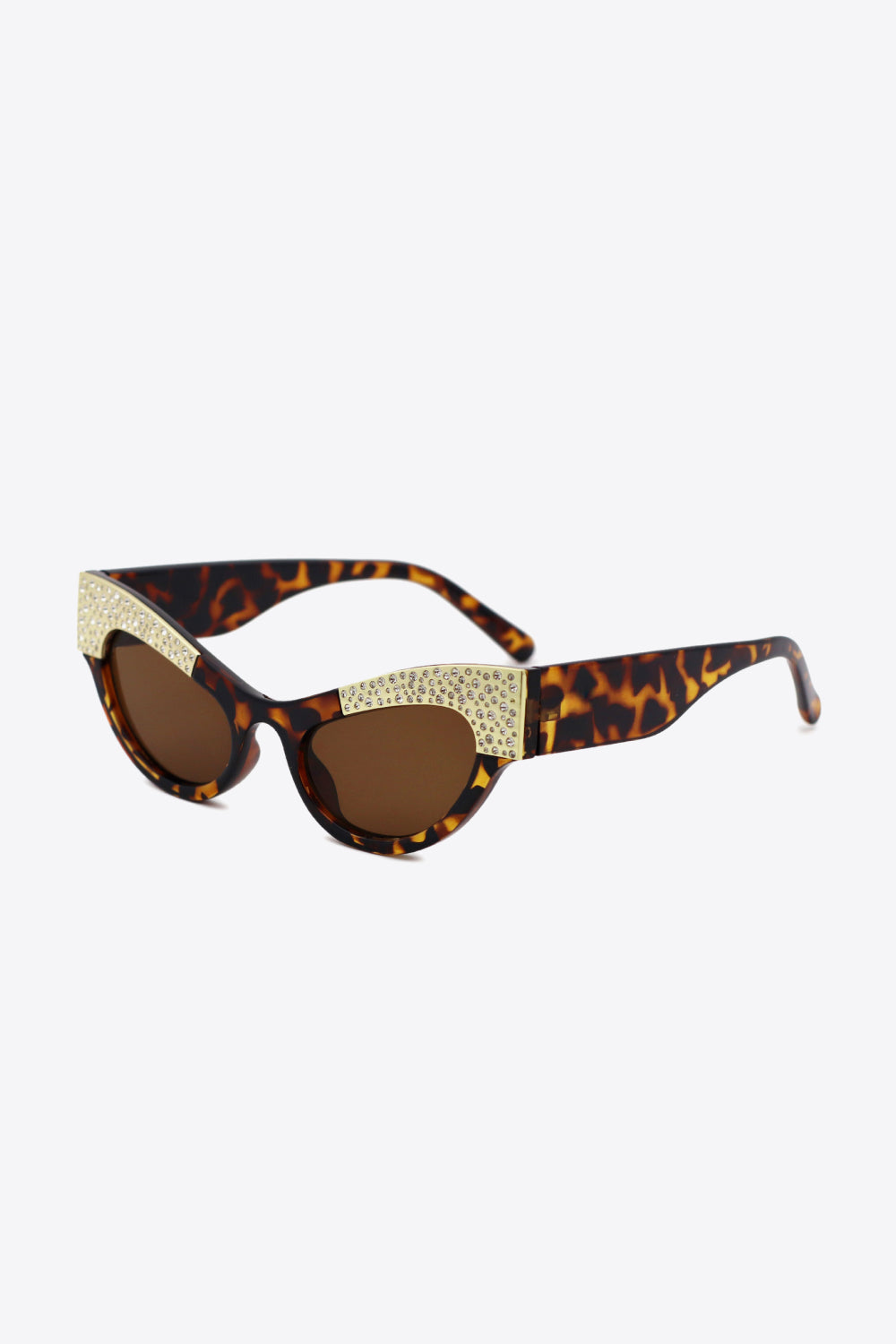 UV400 Rhinestone Trim Cat-Eye Sunglasses - JDrop.Shop