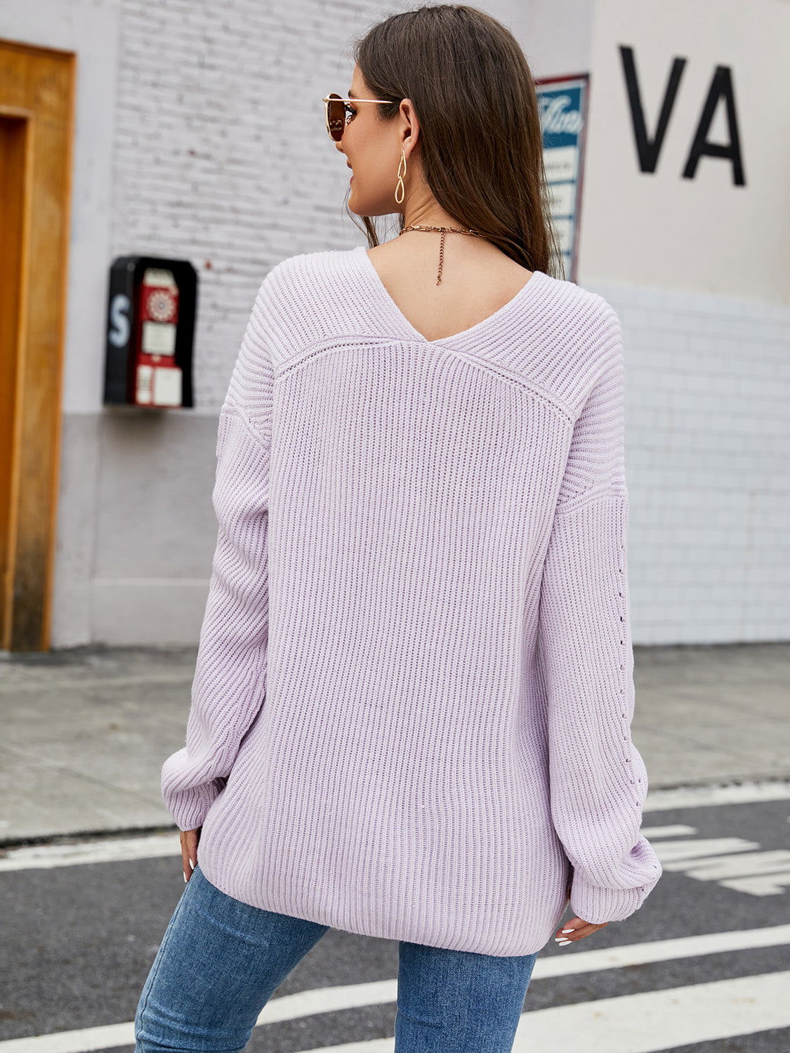 V-Neck Rib-Knit Top - JDrop.Shop