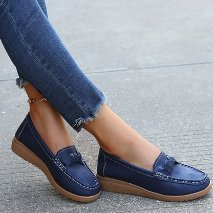 Weave Wedge Heeled Loafers - JDrop.Shop