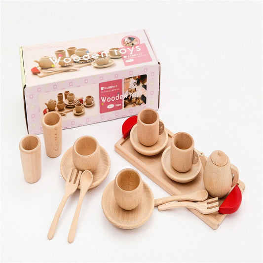 Wooden Tea Set Pretend Play - JDrop.Shop