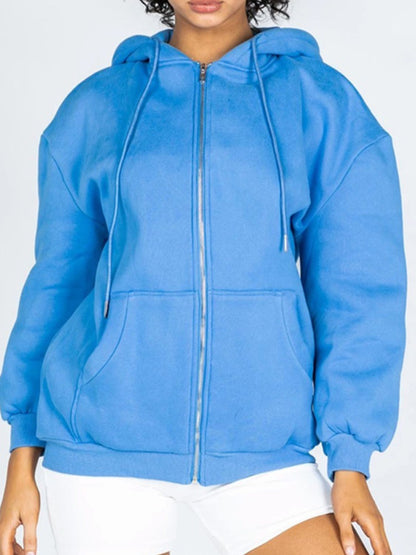 Zip-Up Drawstring Hoodie - JDrop.Shop