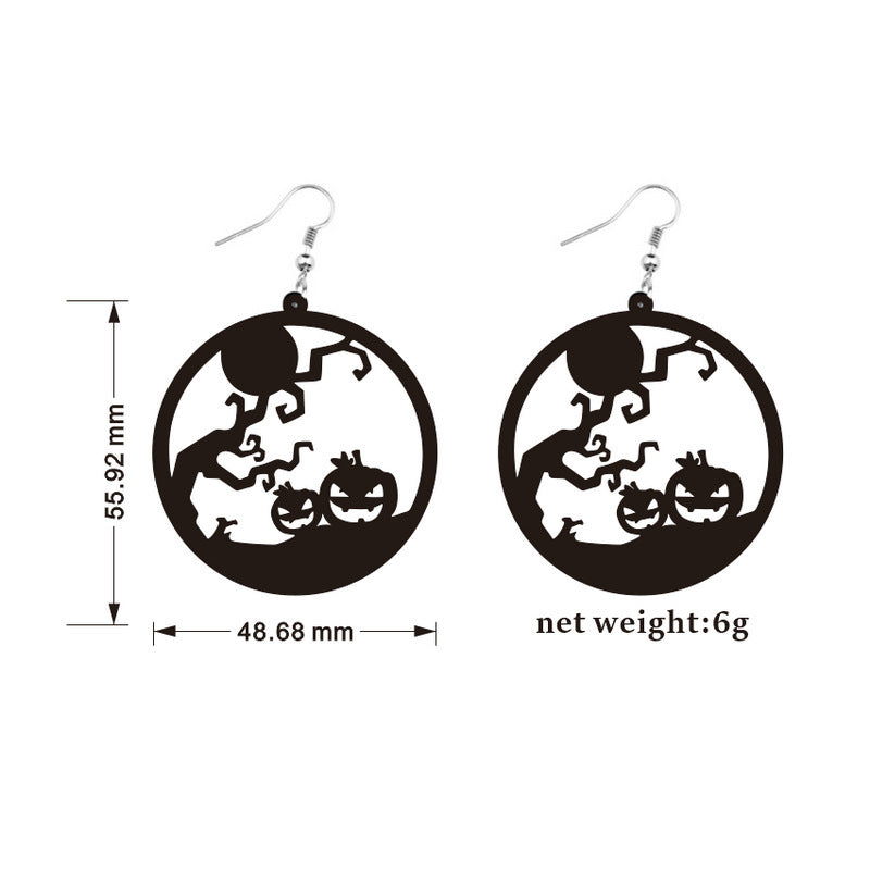 Round Acrylic Halloween Earrings