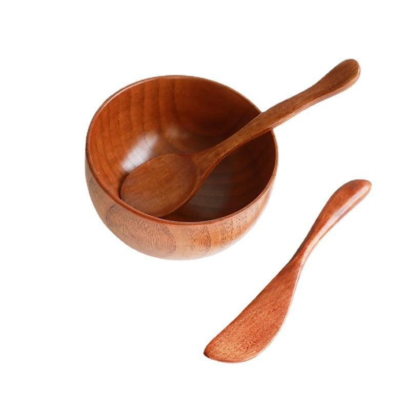 Wooden Bowl DIY Facial Mask Mixing Stick Beauty Spa Tools Three-piece Set