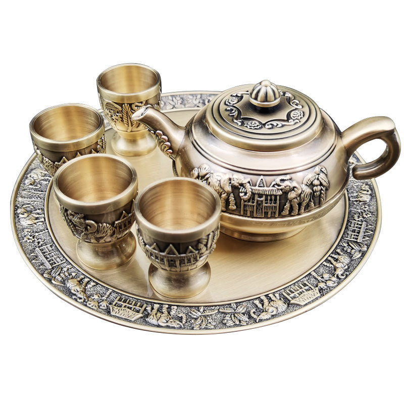 Metal Crafts Elephant Tea Set