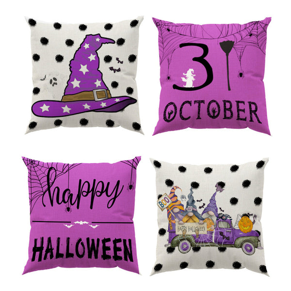 Halloween Linen Printed Pillowcase Household