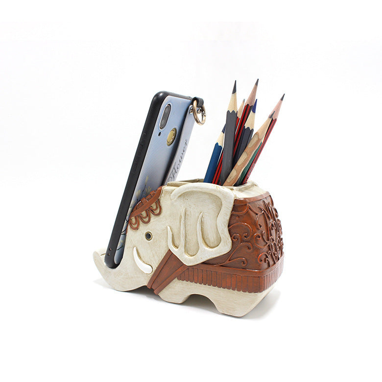 Fashion Resin Ornament Elephant Pen and Phone Holder