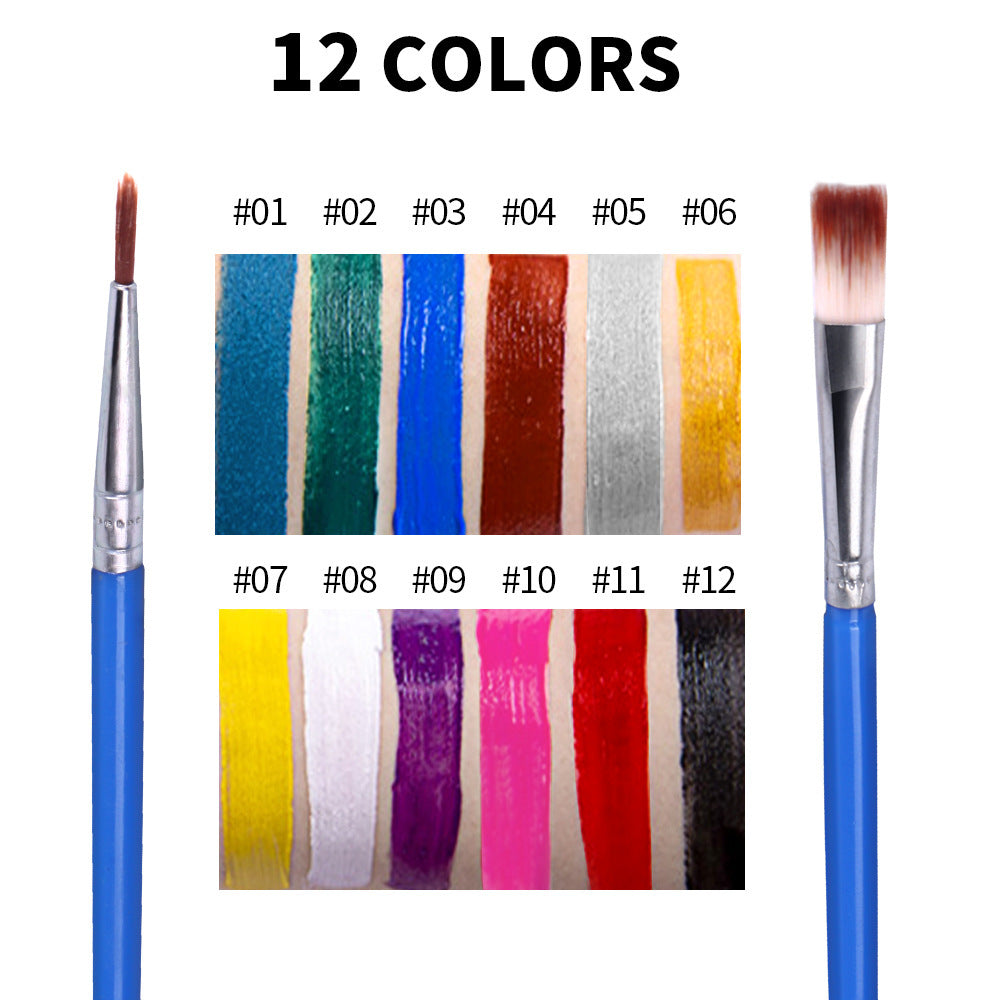 Fit Colors 12 Colors Face Paint Water Soluble Human Body Paints Halloween Masquerade Makeup Palette Brush - JDrop.Shop