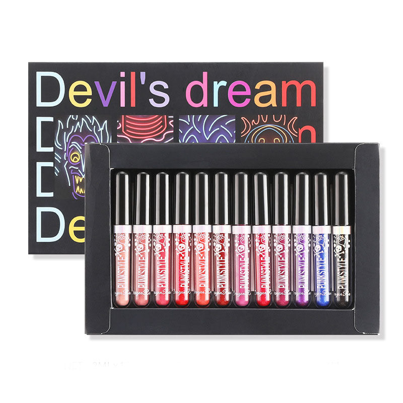 Halloween Makeup Diamond Symphony Lip Gloss Long Lasting Moisturizing Lip Glaze Glitter Cosmetic 12Pcs Liquid Lipstick Set - JDrop.Shop