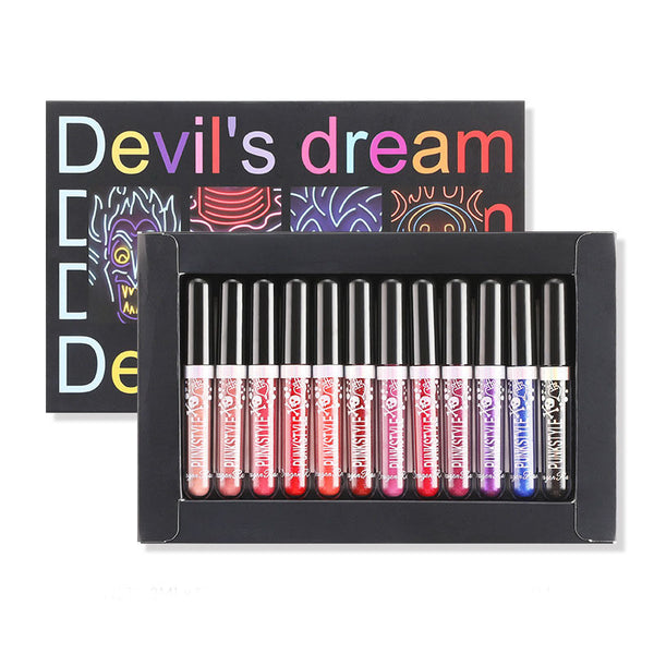 Halloween Makeup Diamond Symphony Lip Gloss Long Lasting Moisturizing Lip Glaze Glitter Cosmetic 12Pcs Liquid Lipstick Set - JDrop.Shop