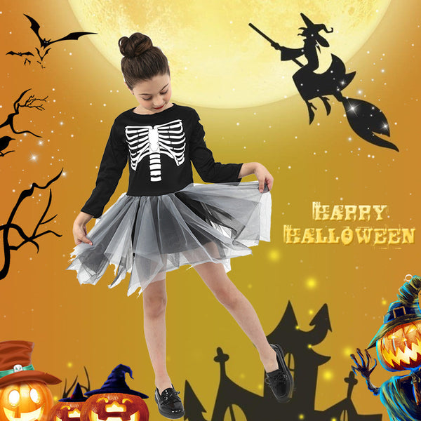 Halloween Girl's Skeleton Dress Costume