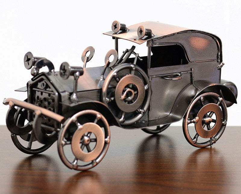 Handmade Retro Wrought Iron Vintage Car Model Crafts Ornaments