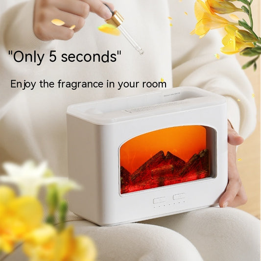 Desktop 3D Fireplace Simulation Flame Aroma Diffuser Air Humidifier