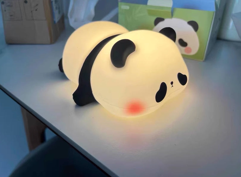 Cute Silicone Sleeping Sheep Rabbit and Panda LED Night Lights Rechargeable Timing Dimming