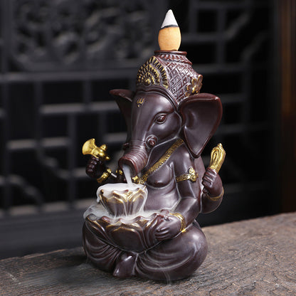 Buddha Elephant Ceramic Ornaments Incense Burner