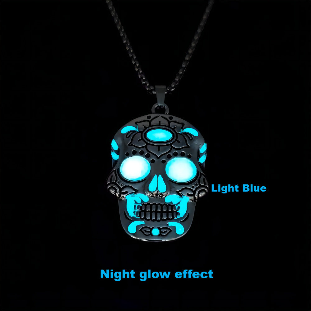 Day of the Dead Luminous Skull Necklace