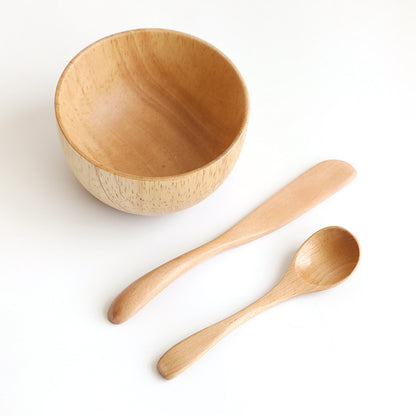 Wooden Bowl DIY Facial Mask Mixing Stick Beauty Spa Tools Three-piece Set