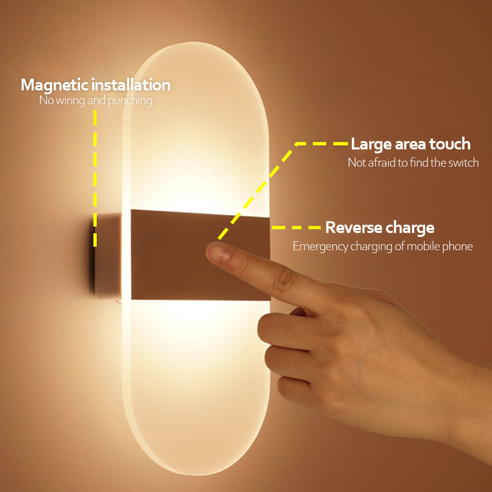 Indoor USB Charging Touch Wall Lamp