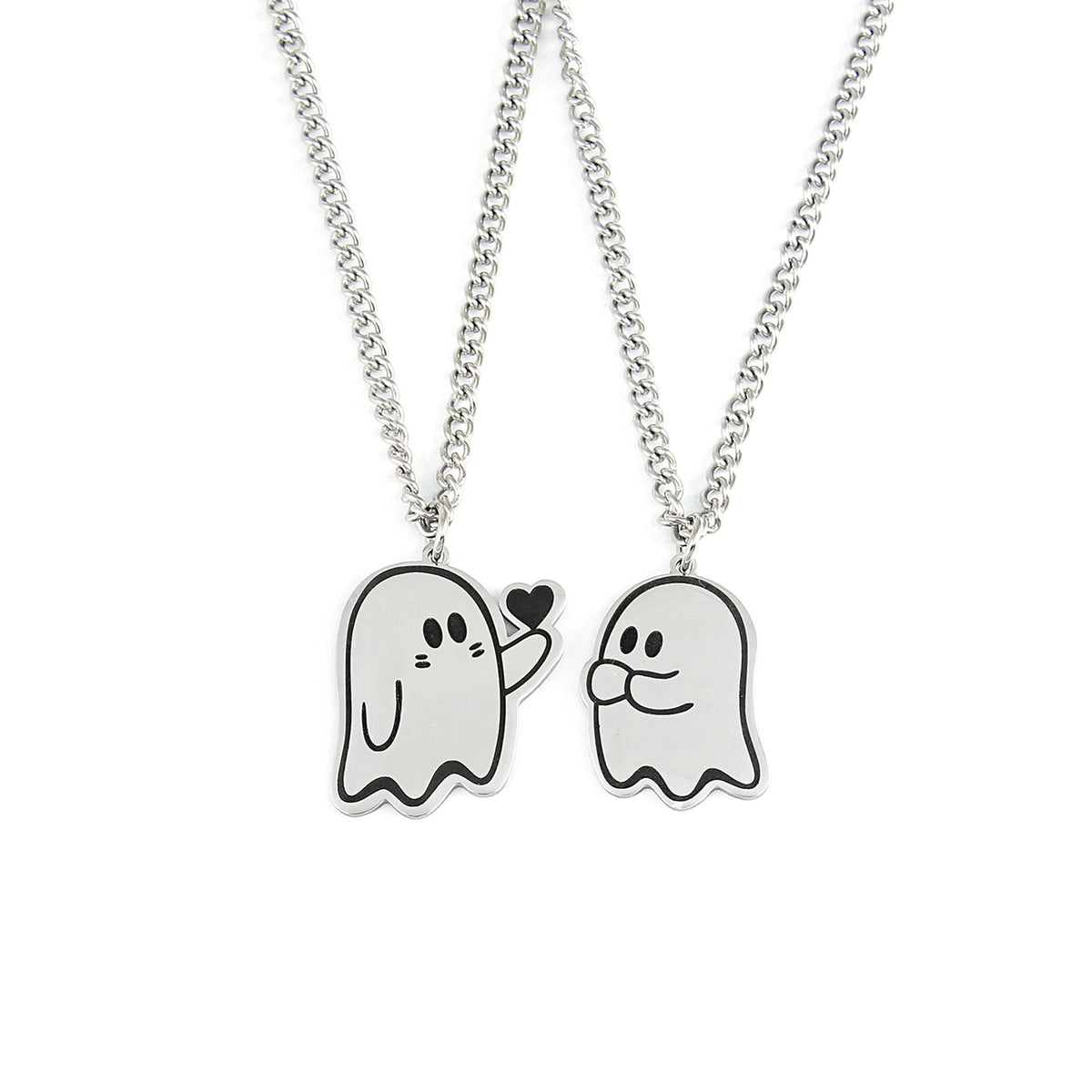 Cute Love Ghost Couple Necklace