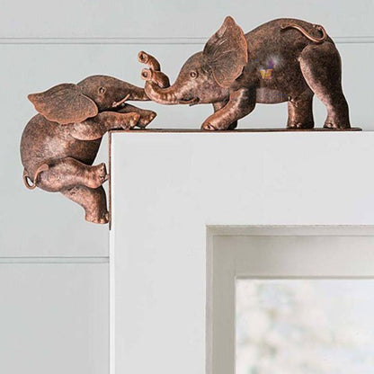 Hanging Small Elephant Resin Crafts Home Furnishings 2 Piece Set