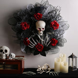 Halloween Red Rose Skull Garland