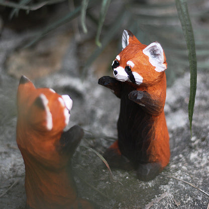 Red Panda Handmade Wood Carving Solid Wood