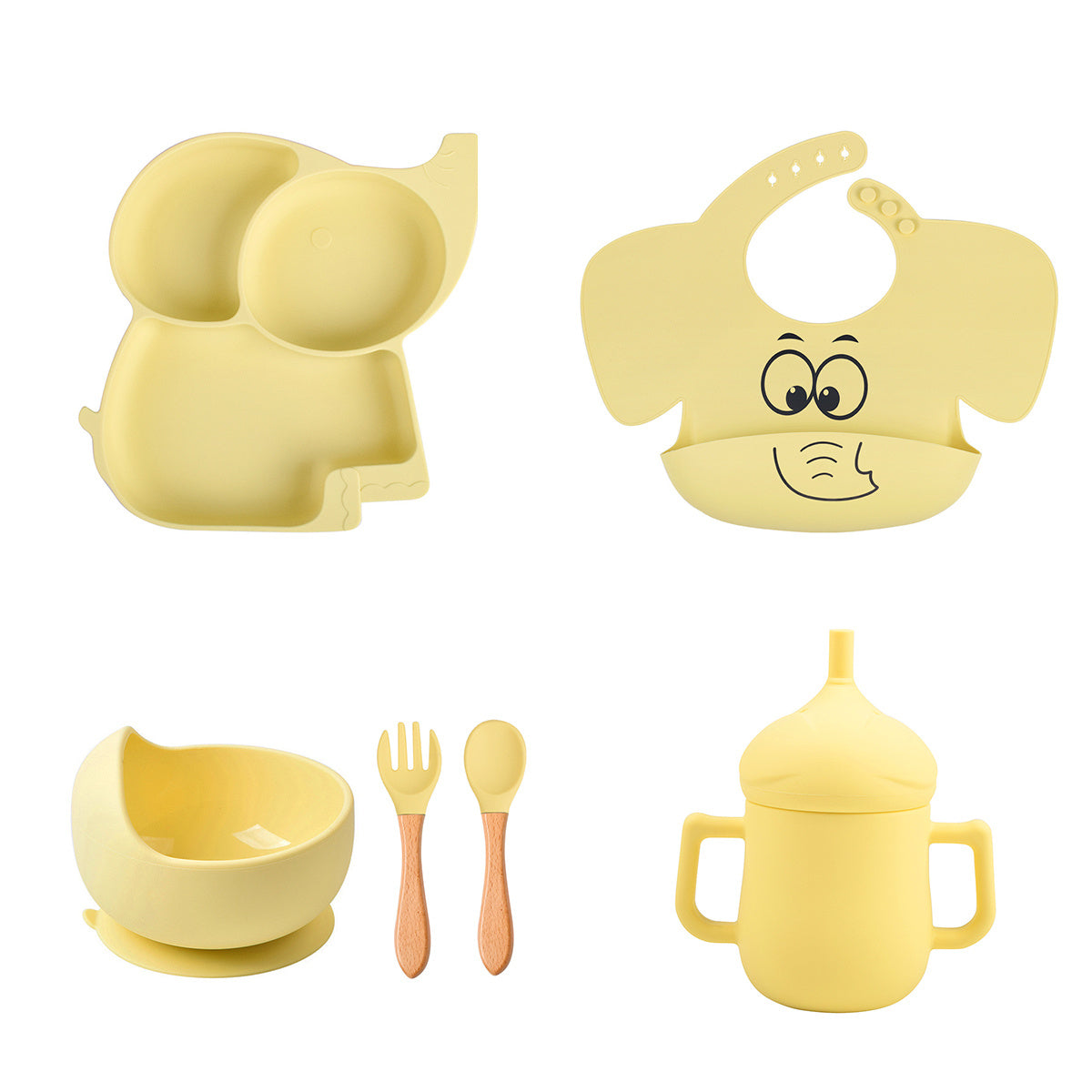 Children's Elephant Silicone Tableware Set