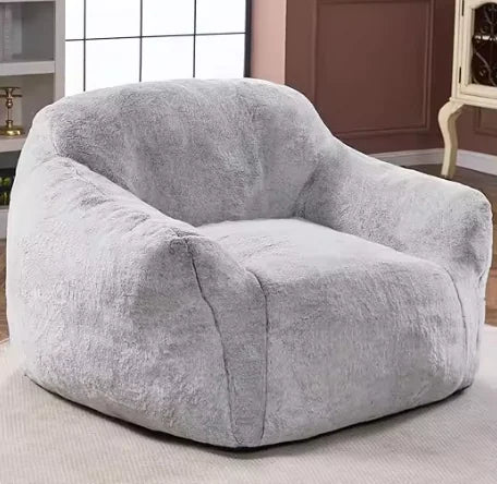 Plush Giant Bean Bag Sofa Chair with Armrests