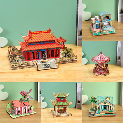 3D Three-dimensional Puzzle Plywood Handmade DIY Assembly Model