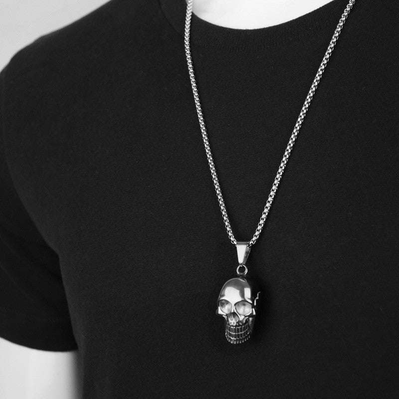 Punk Titanium Halloween Skull Necklace