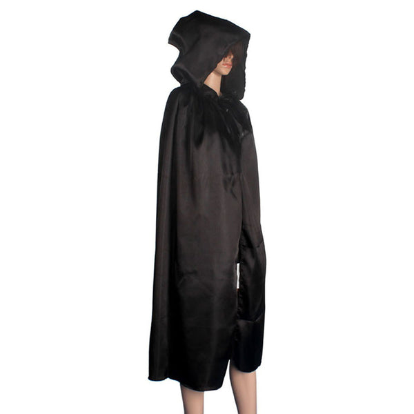 Halloween Black Hooded Magic Cloak