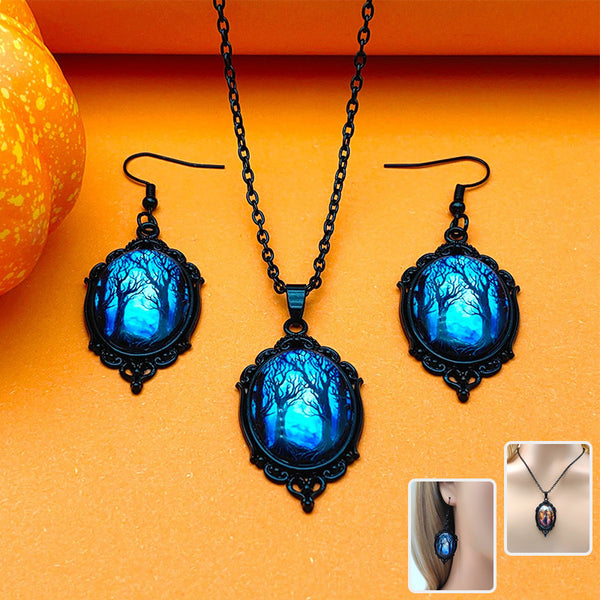 Vintage Halloween Necklace & Earrings Set