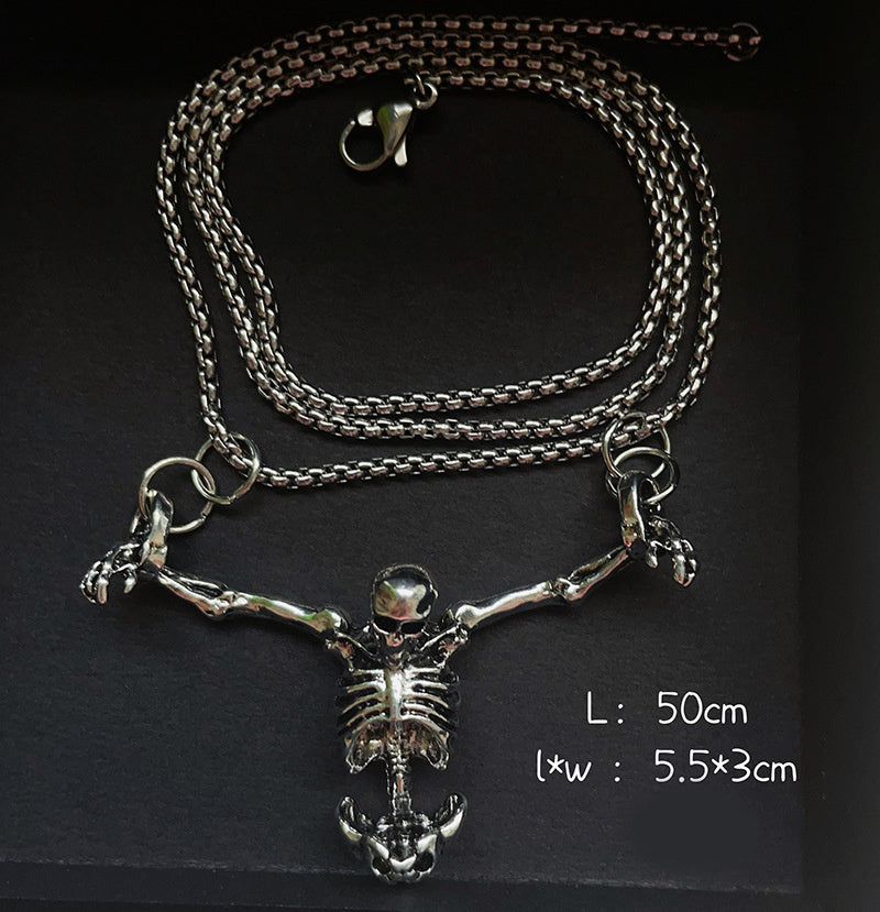 Retro Punk Halloween Skull Necklace