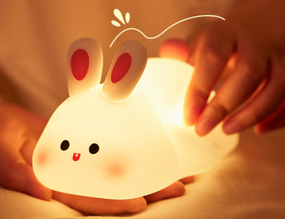 Cute Silicone Sleeping Sheep Rabbit and Panda LED Night Lights Rechargeable Timing Dimming