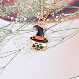 Halloween Pumpkin Cat Necklace