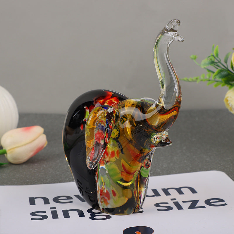 Glass Sculpture Elephant Ornament