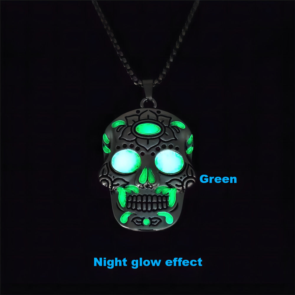 Day of the Dead Luminous Skull Necklace