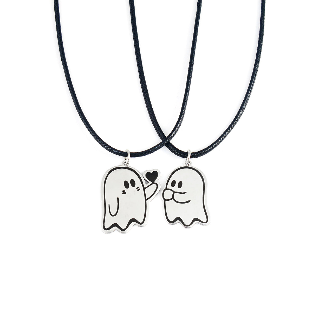 Cute Love Ghost Couple Necklace