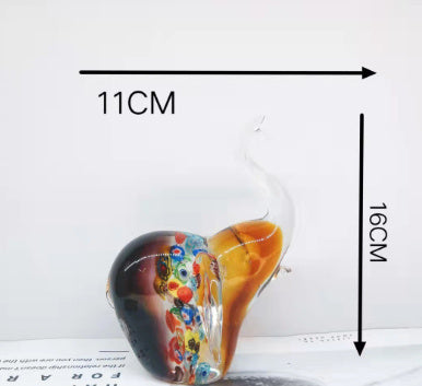 Glass Sculpture Elephant Ornament