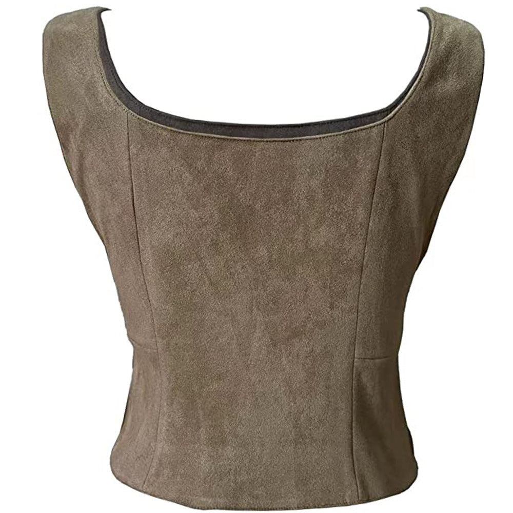 Woman's Suede Viking Vest Halloween Costume