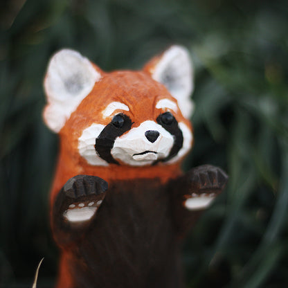 Red Panda Handmade Wood Carving Solid Wood