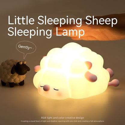 Cute Silicone Sleeping Sheep Rabbit and Panda LED Night Lights Rechargeable Timing Dimming