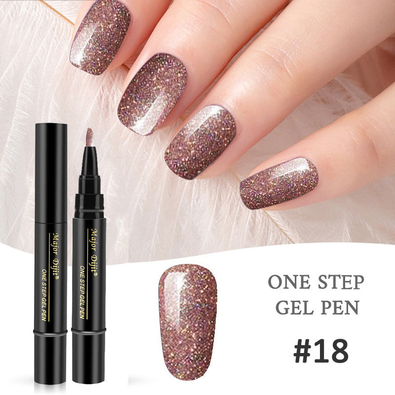 One-step nail polish gel pen