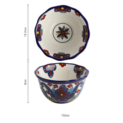 New Bohemian Hand-painted Household Ceramic Bowl