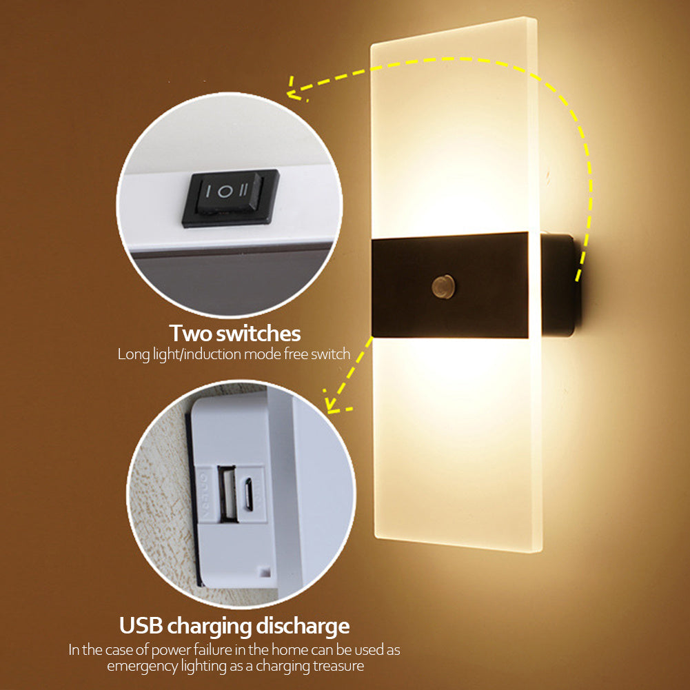 Indoor USB Charging Touch Wall Lamp