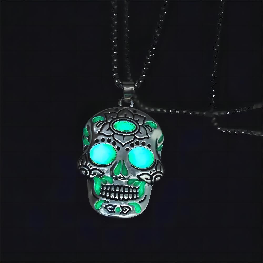 Day of the Dead Luminous Skull Necklace